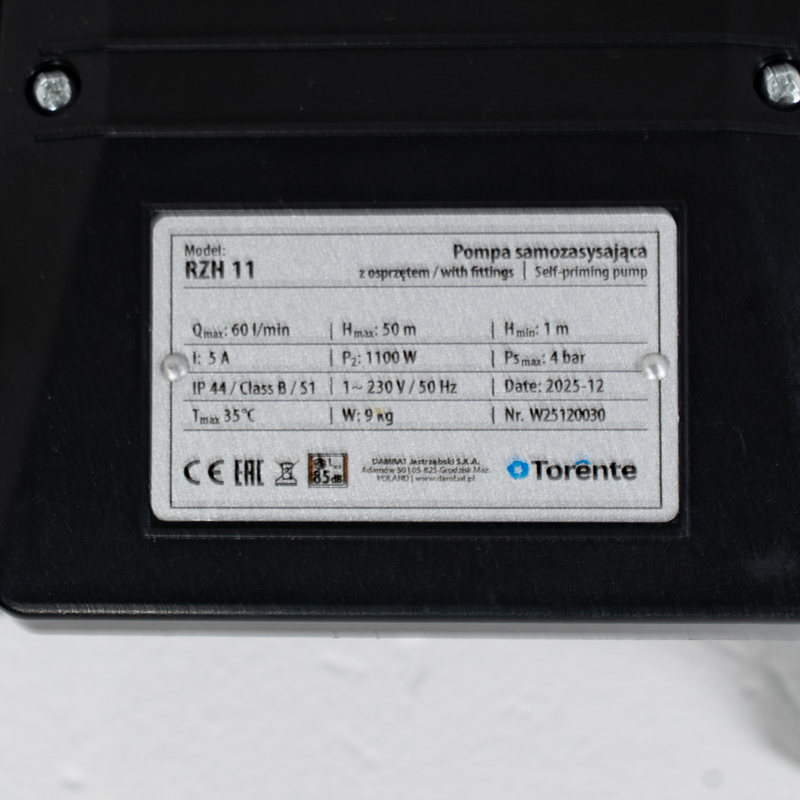 Pompa hydroforowa RZH 11 Torente z osprzętem 230V zdjęcie numer 10