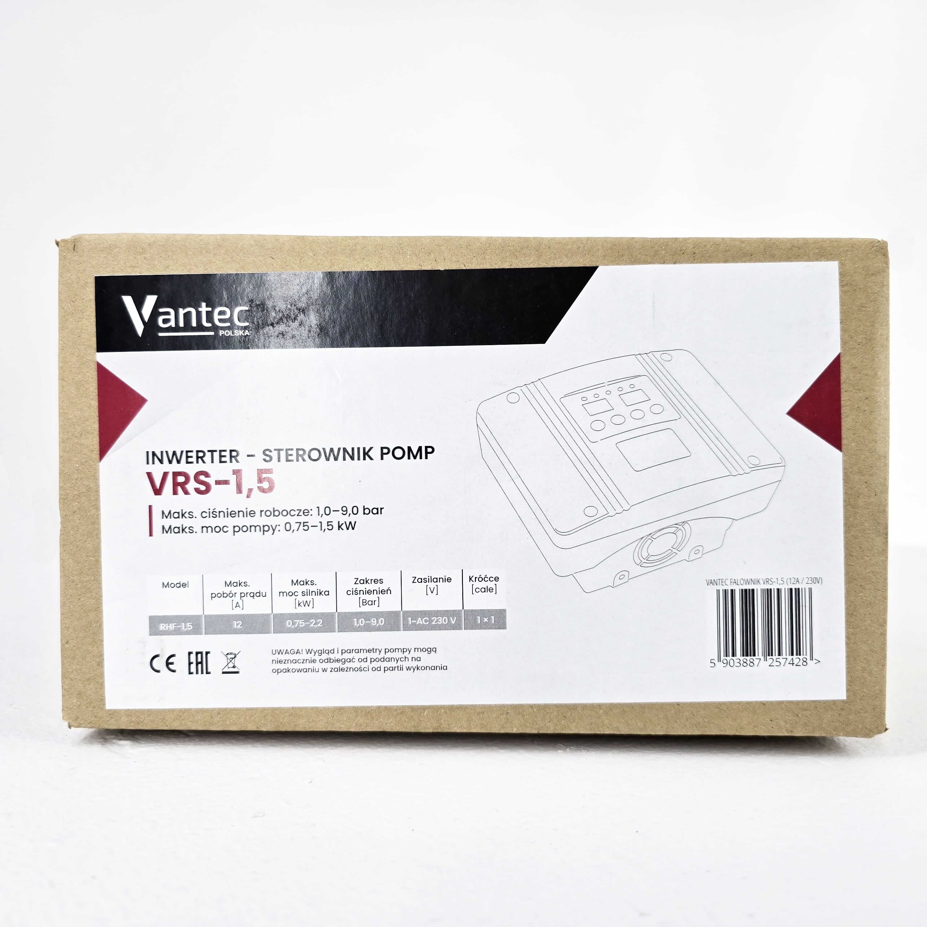 Falownik VRS-1,5 Vantec – Inteligentne Sterowanie Pompami 230V (0,75-2,2kW)